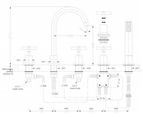 5-osaline vannisegisti Silla SEM-1104G цена и информация | Смесители | kaup24.ee