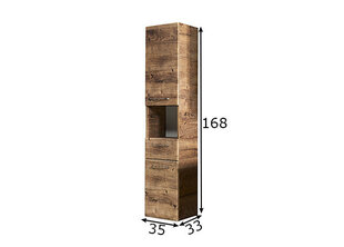 Высокий шкаф в ванную 943 дуб цена и информация | Шкафчики для ванной | kaup24.ee