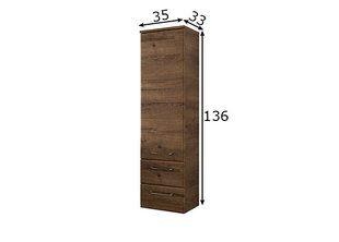 Высокий шкаф в ванную 943 дуб цена и информация | Шкафчики для ванной | kaup24.ee