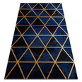 Бегун EMERALD эксклюзивный 1020 гламур, стильный Мрамор, треугольники бутылочно-зеленый / золото 120 cm
