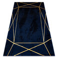 ковер EMERALD эксклюзивный 1022 гламур, стильный геометричес темно-синий / золото