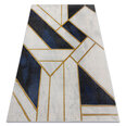ковер EMERALD эксклюзивный 1015 гламур, стильный Мрамор, геометричес темно-синий / золото