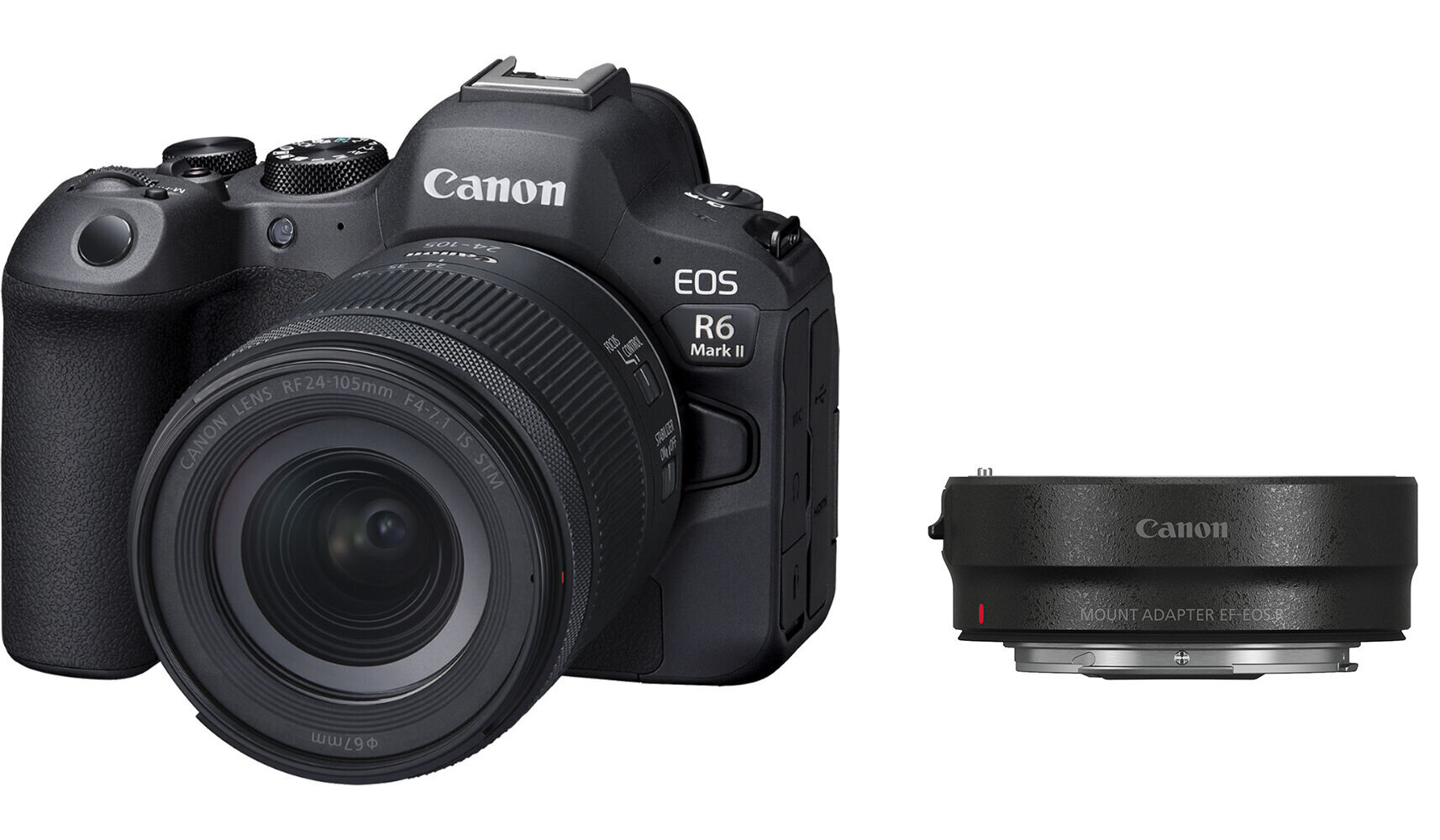 Canon EOS R6 Mark II + RF 24-105mm F4-7.1 IS STM + Mount Adapter EF-EOS R цена и информация | Fotoaparaadid | kaup24.ee