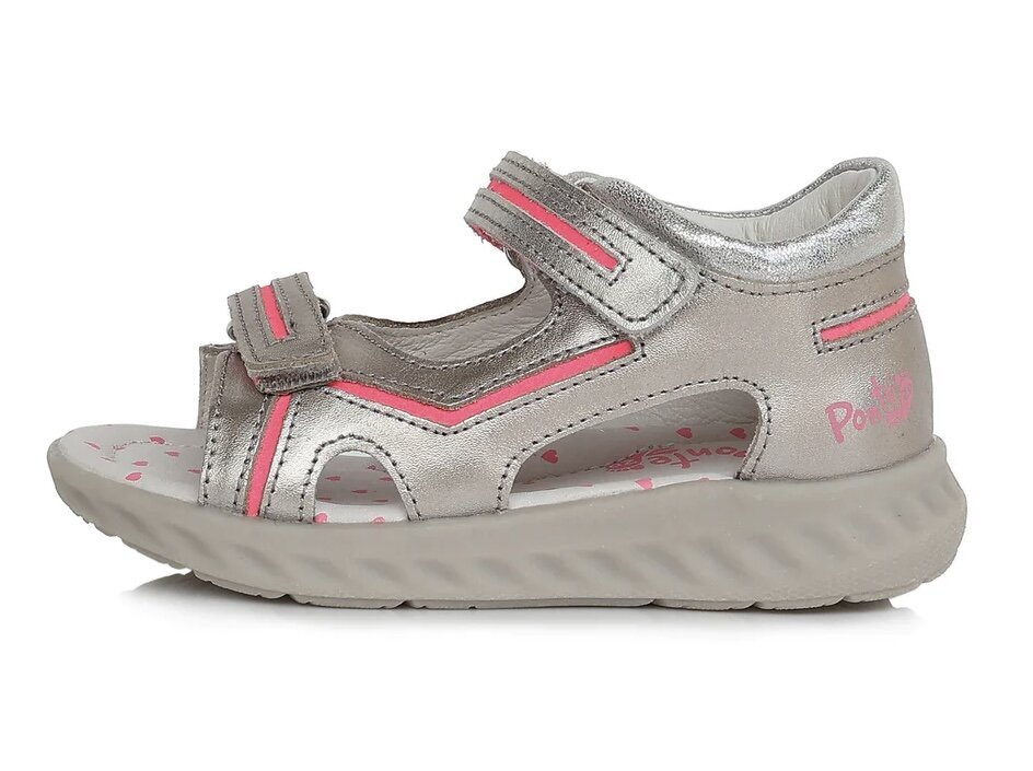 Tüdrukutele nahast sandaalid Ponte20 DA05-1-356C, Silver hind ja info | Laste sandaalid | kaup24.ee