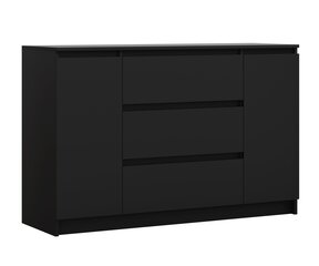 Комод 3xEliving DEMI с 3 ящиками 140 см, Цвет: Черный цена и информация | Комоды | kaup24.ee