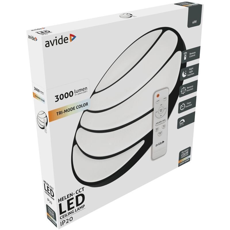 LED-laevalgusti Avide Helen-CCT 48W puldiga hind ja info | Laelambid | kaup24.ee