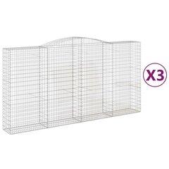 vidaXL kaarekujulised gabioonkorvid 3 tk, 400 x 50 x 200/220 cm, raud цена и информация | Заборы и принадлежности к ним | kaup24.ee