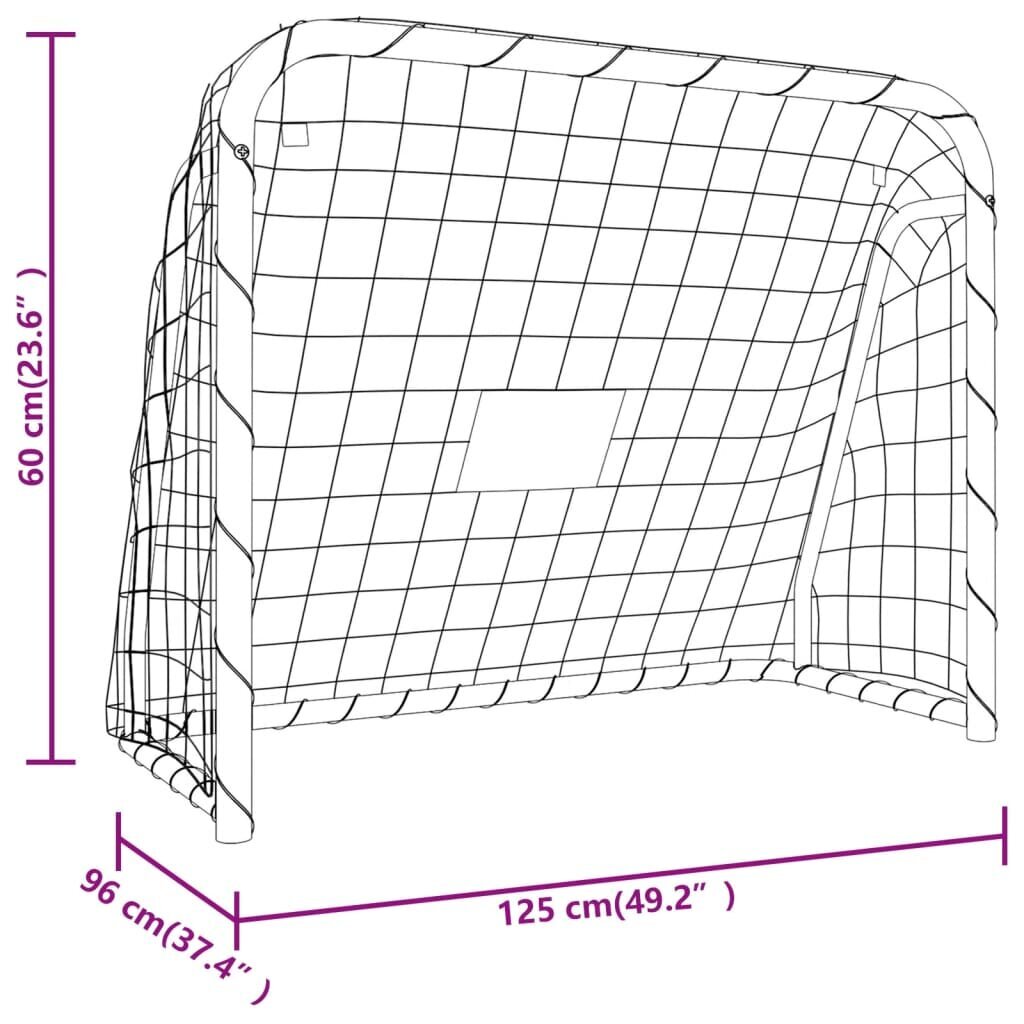 vidaXL jalgpallivärav, valge, 125x96x60 cm цена и информация | Jalgpalliväravad ja -võrgud | kaup24.ee