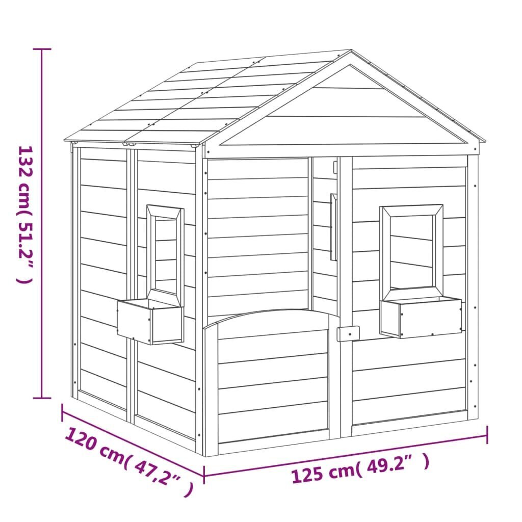 vidaXL mängumaja lukustatava ukse ja lillepottidega, nulg цена и информация | Mänguväljakud, mängumajad | kaup24.ee
