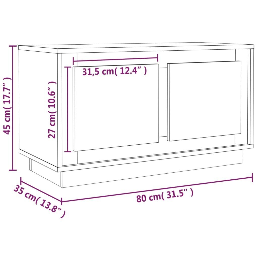 vidaXL telerikapp, kõrgläikega valge, 80x35x45 cm, tehispuit hind ja info | TV alused | kaup24.ee