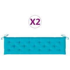 vidaXL pingipadjad 2 tk, türkiissinine, 180 x 50 x 7 cm, kangas цена и информация | Подушки, наволочки, чехлы | kaup24.ee