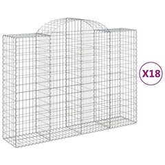 vidaXL kaarekujulised gabioonkorvid 18 tk, 200x50x140/160 cm, raud hind ja info | Aiad ja tarvikud | kaup24.ee