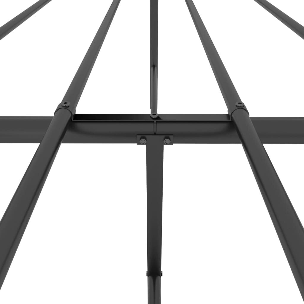 vidaXL metallist voodiraam peatsi ja jalutsiga, must, 183x213 cm hind ja info | Voodid | kaup24.ee