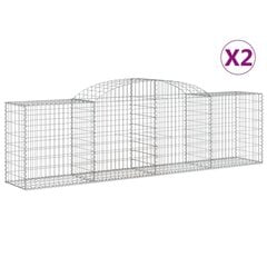 vidaXL kaarekujulised gabioonkorvid 2 tk, 300x50x80/100 cm, raud цена и информация | Заборы и принадлежности к ним | kaup24.ee