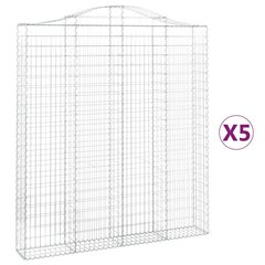 vidaXL kaarekujulised gabioonkorvid 5 tk, 200x30x220/240 cm, raud hind ja info | Aiad ja tarvikud | kaup24.ee