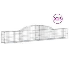 vidaXL kaarekujulised gabioonkorvid 15 tk, 300x30x40/60 cm, raud hind ja info | Aiad ja tarvikud | kaup24.ee