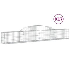 vidaXL kaarekujulised gabioonkorvid 17 tk, 300x30x40/60 cm, raud hind ja info | Aiad ja tarvikud | kaup24.ee