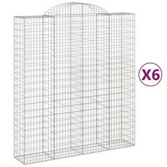 vidaXL kaarekujulised gabioonkorvid 6 tk, 200x50x220/240 cm, raud цена и информация | Заборы и принадлежности к ним | kaup24.ee