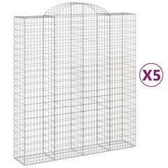 vidaXL kaarekujulised gabioonkorvid 5 tk, 200x50x220/240 cm, raud цена и информация | Заборы и принадлежности к ним | kaup24.ee