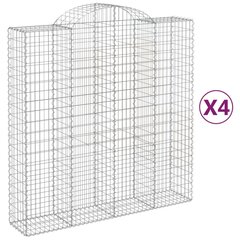 vidaXL kaarekujulised gabioonkorvid 4 tk, 200x50x200/220 cm, raud hind ja info | Aiad ja tarvikud | kaup24.ee