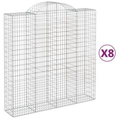 vidaXL kaarekujulised gabioonkorvid 8 tk, 200x50x200/220 cm, raud hind ja info | Aiad ja tarvikud | kaup24.ee