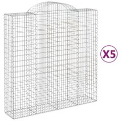 vidaXL kaarekujulised gabioonkorvid 5 tk, 200x50x200/220 cm, raud hind ja info | Aiad ja tarvikud | kaup24.ee