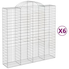 vidaXL kaarekujulised gabioonkorvid 6 tk, 200x50x200/220 cm, raud hind ja info | Aiad ja tarvikud | kaup24.ee