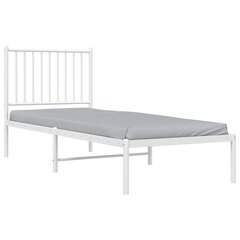 vidaXL metallist voodiraam peatsiga, valge, 75x190 cm цена и информация | Кровати | kaup24.ee