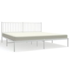 vidaXL metallist voodiraam peatsiga, valge, 200x200 cm цена и информация | Кровати | kaup24.ee