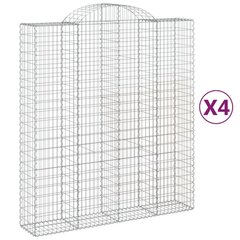 vidaXL kaarekujulised gabioonkorvid 4 tk, 200x50x220/240 cm, raud цена и информация | Заборы и принадлежности к ним | kaup24.ee