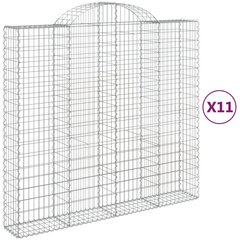 vidaXL kaarekujulised gabioonkorvid 11 tk, 200x50x180/200 cm, raud hind ja info | Aiad ja tarvikud | kaup24.ee