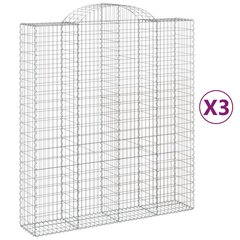 vidaXL kaarekujulised gabioonkorvid 3 tk, 200x50x220/240 cm, raud hind ja info | Aiad ja tarvikud | kaup24.ee