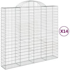 vidaXL kaarekujulised gabioonkorvid 14 tk, 200x50x180/200 cm, raud hind ja info | Aiad ja tarvikud | kaup24.ee