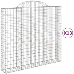 vidaXL kaarekujulised gabioonkorvid 13 tk, 200x50x180/200 cm, raud цена и информация | Заборы и принадлежности к ним | kaup24.ee