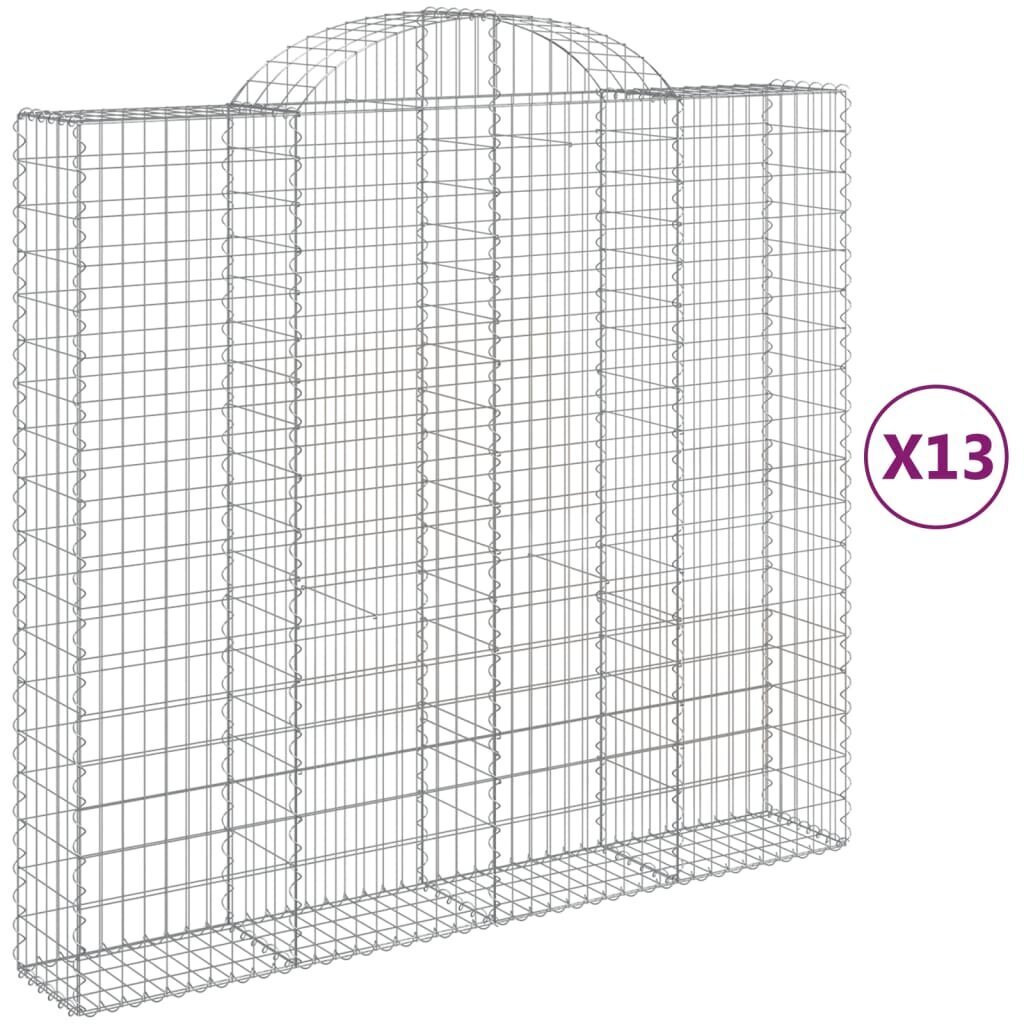 vidaXL kaarekujulised gabioonkorvid 13 tk, 200x50x180/200 cm, raud цена и информация | Aiad ja tarvikud | kaup24.ee