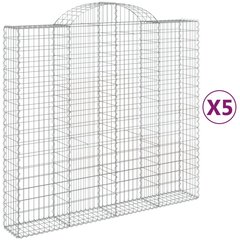 vidaXL kaarekujulised gabioonkorvid 5 tk, 200x50x180/200 cm, raud hind ja info | Aiad ja tarvikud | kaup24.ee