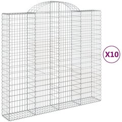 vidaXL kaarekujulised gabioonkorvid 10 tk, 200x50x180/200 cm, raud цена и информация | Заборы и принадлежности к ним | kaup24.ee