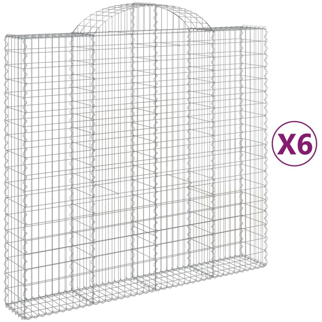 vidaXL kaarekujulised gabioonkorvid 6 tk, 200x50x180/200 cm, raud цена и информация | Aiad ja tarvikud | kaup24.ee