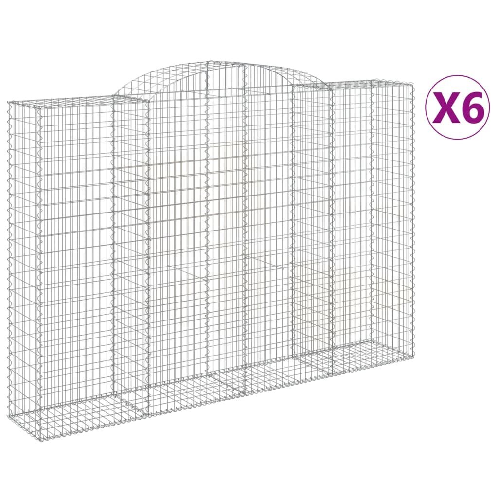 vidaXL kaarekujulised gabioonkorvid 6 tk, 300x50x200/220 cm, raud цена и информация | Aiad ja tarvikud | kaup24.ee