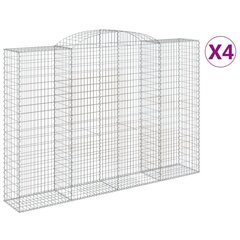 vidaXL kaarekujulised gabioonkorvid 4 tk, 300x50x200/220 cm, raud hind ja info | Aiad ja tarvikud | kaup24.ee