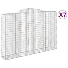 vidaXL kaarekujulised gabioonkorvid 7 tk, 300x50x200/220 cm, raud цена и информация | Заборы и принадлежности к ним | kaup24.ee