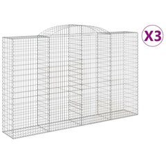 vidaXL kaarekujulised gabioonkorvid 3 tk, 300x50x180/200 cm, raud hind ja info | Aiad ja tarvikud | kaup24.ee