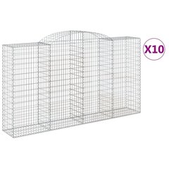 vidaXL kaarekujulised gabioonkorvid 10 tk, 300x50x160/180 cm, raud hind ja info | Aiad ja tarvikud | kaup24.ee