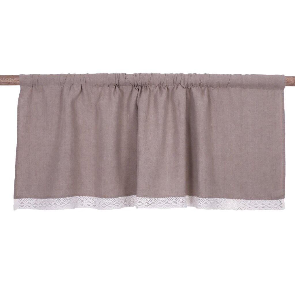 Looduslik linane kardin koos pitsiga Valance natur, 140x50 cm hind ja info | Kardinad | kaup24.ee