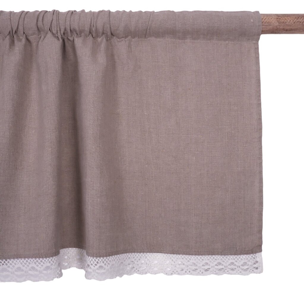 Looduslik linane kardin koos pitsiga Valance natur, 140x50 cm hind ja info | Kardinad | kaup24.ee