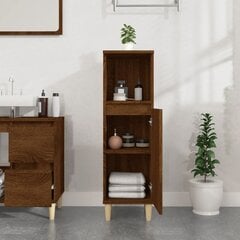 vidaXL vannitoakapp, pruun tamm, 30 x 30 x 100 cm, tehispuit hind ja info | Vannitoakapid | kaup24.ee