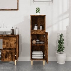 vidaXL vannitoakapp, suitsutatud tamm, 30 x 30 x 100 cm, tehispuit hind ja info | Vannitoakapid | kaup24.ee