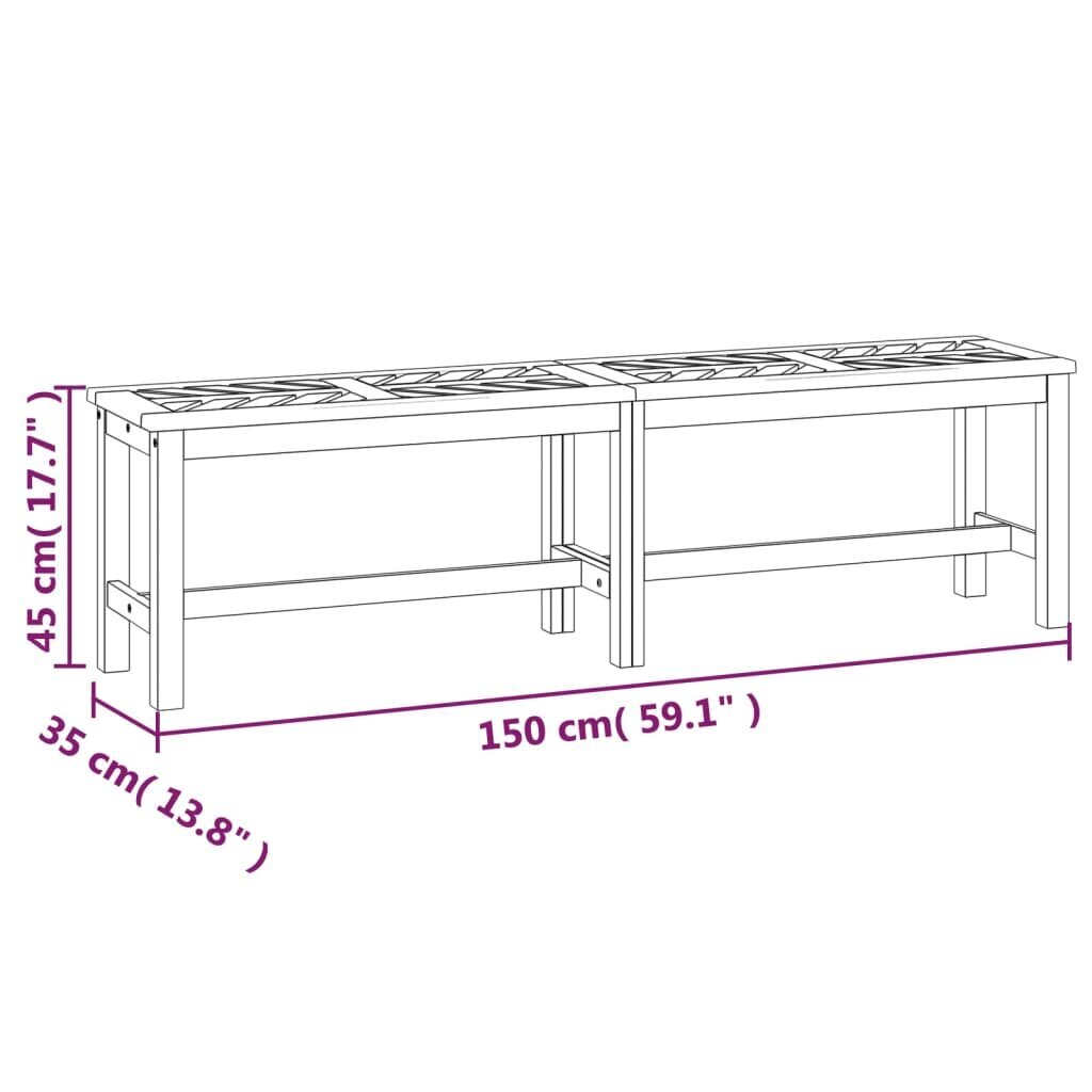 vidaXL aiapink, 150 cm, akaatsiapuit hind ja info | Aiapingid | kaup24.ee