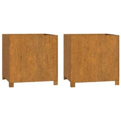 vidaXL jalgadega taimekastid, 2 tk, rooste, 49x47x50 cm, Corten teras hind ja info | Lillekastid | kaup24.ee