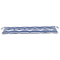 vidaXL pingipadi, sinise/valge triibuline, 150x50x7 cm, kangas hind ja info | Toolipadjad ja -katted | kaup24.ee